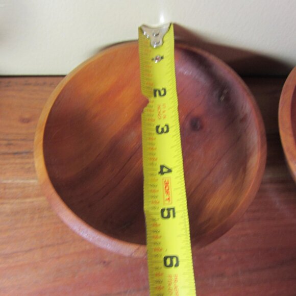 bowls vintage hand made woodpecker woodware japan - pair of 2 (W4726) - Picture 3 of 9